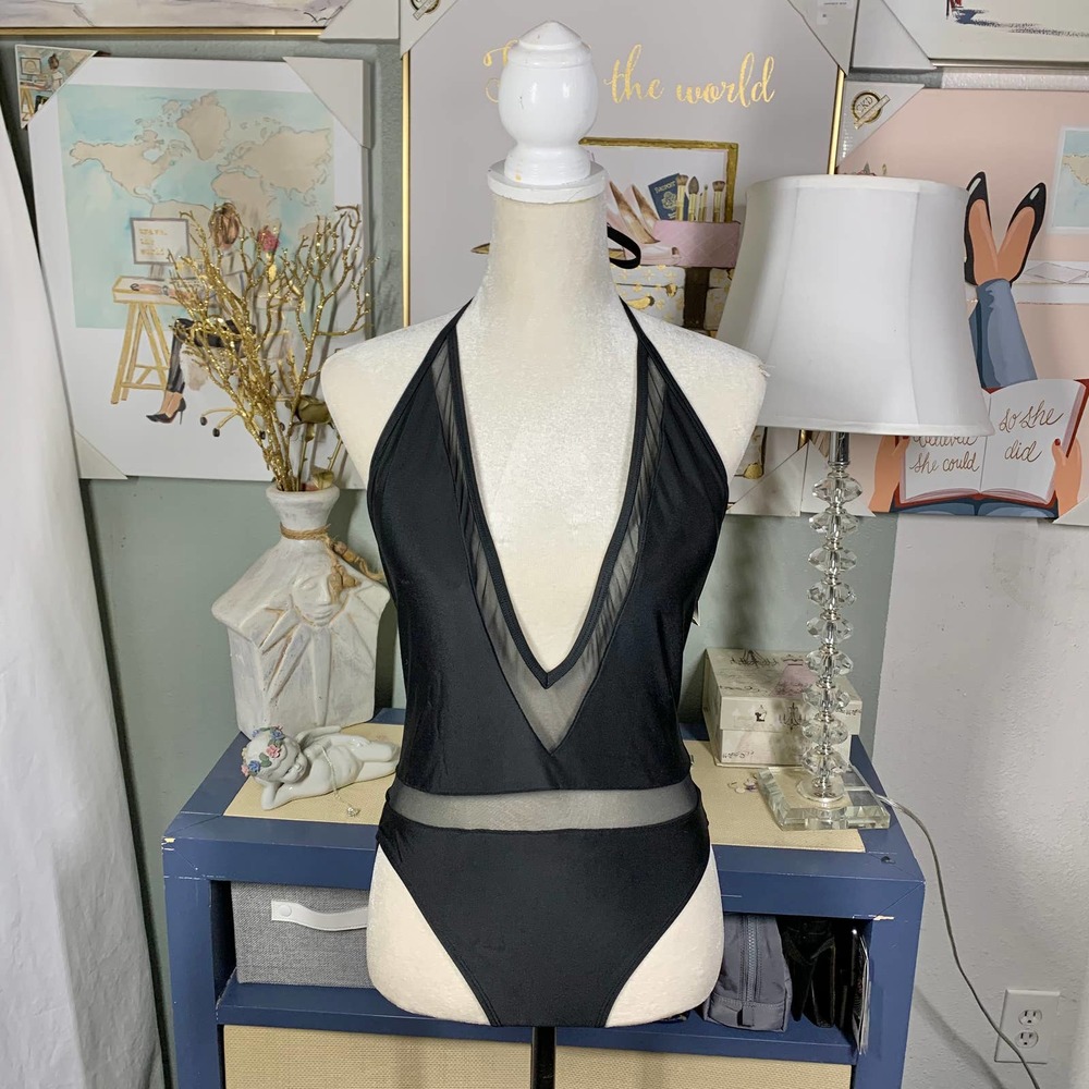 EXPRESS swimsuit one piece black new sz m womens